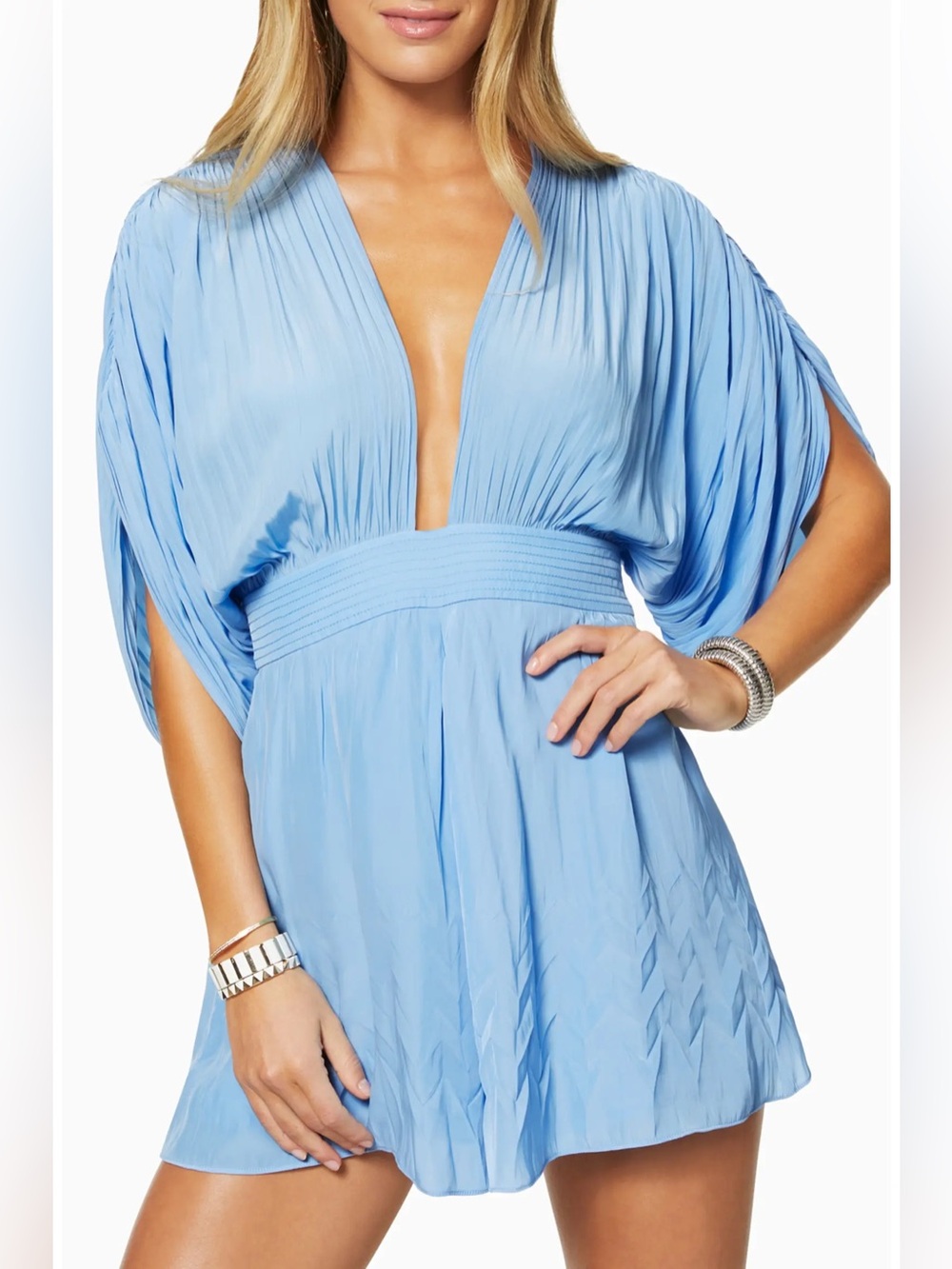 RAMY BROOK Gweneth Romper in Cloud Blue